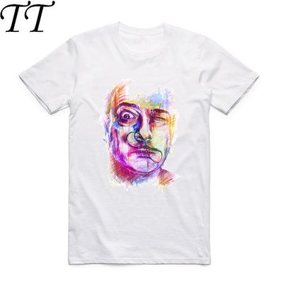Asian Size Men Print Salvadore Dali Tribute Classic Fashion T-shirt Short Sleeve O-Neck Summer Casual Male T-shirt Homme HCP4001