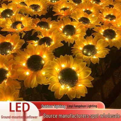 Sonnenblumen-Erdspießleuchte für Außenrasen- und Landschaftsbeleuchtungsdekoration