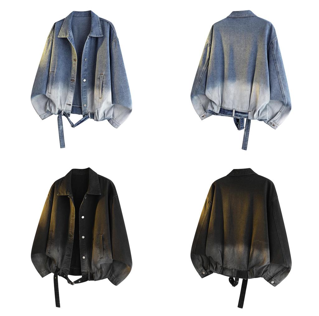 High Street Fashion Washed Denim Jacket – Stylish, Versatile, and Loose Fit