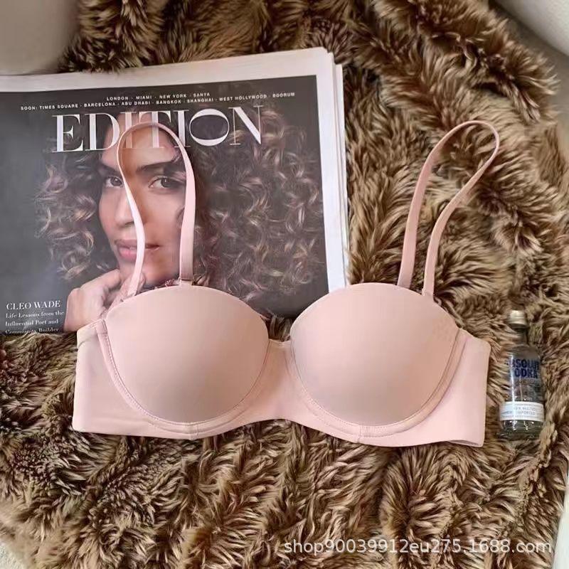 Half Cup Glossy Underwear Female Sexy Versatile Upper Support Anti-sagging Adjustment Type Small Chest Gathering Seamless Bra Cover Summer