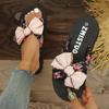 Fashion Multi-color Fashion Floral Bow Slippers   Summer Breathable Soft-soled Sandals