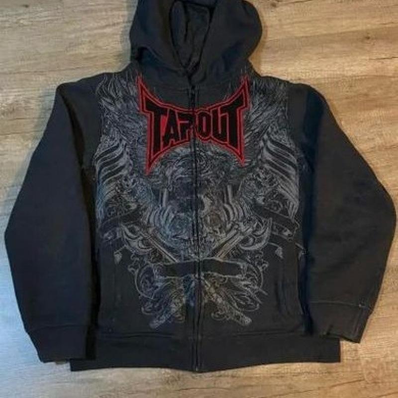 Vintage Frühling und Herbst Ästhetik 3D Gedruckter Gothic Mode Reißverschluss Hoodie Hip Hop Sportbekleidung Lässiger Pullover