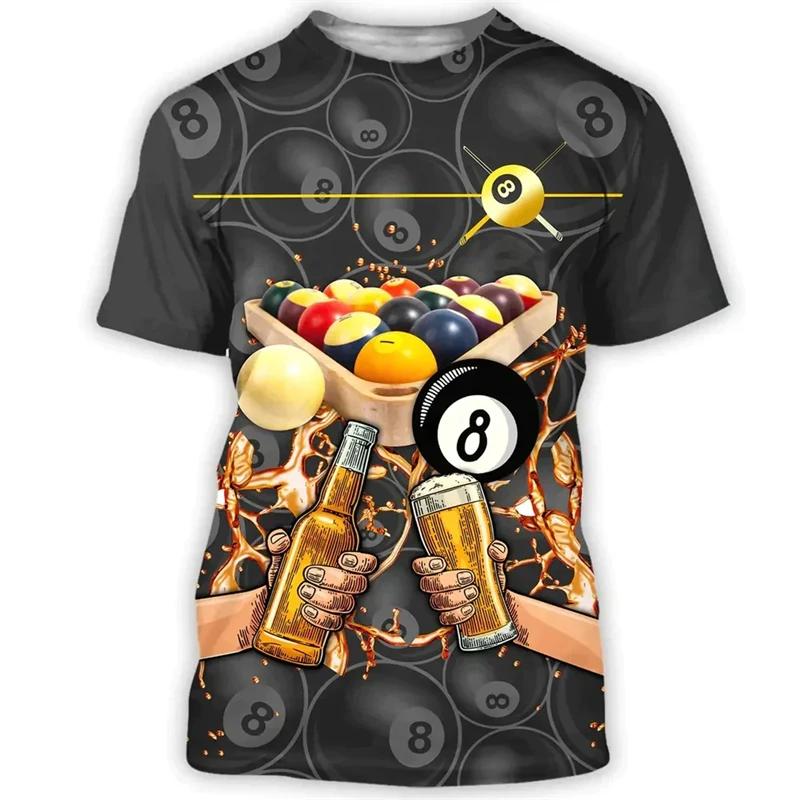 

Summer Men s T-shirt Billiards No.8 Black Ball 3d Print Men s Tops Daily Casual Male Clothing Streetwear Short-sleeved T Shirts M