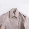 Spring 2024 Women's Minimalist Oatmeal Motorcycle Jacket