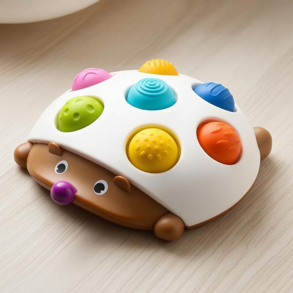 Finger Hedgehog Stress Relief Bubble Popper Wooden Toy For Kids And Adults