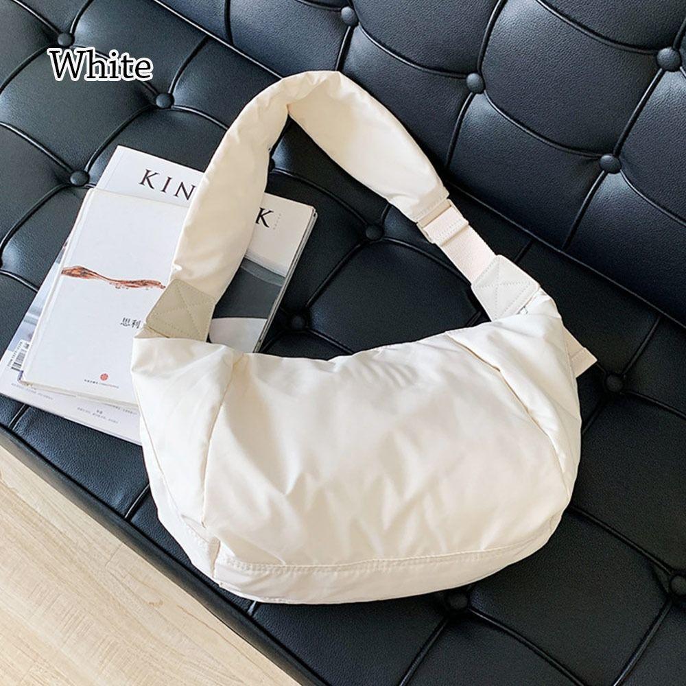 Casual Large Capacity Solid Color Crossbody Bag Shoulder Bag Dumpling Bag Messenger Bag белый