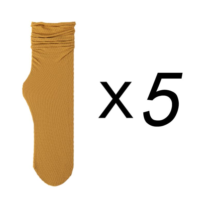 1/5 Pairs Ladies Ice Silk Socks Summer Ultra Thin Cool Socks Candy Sweet Breathable Socks Women's Socks