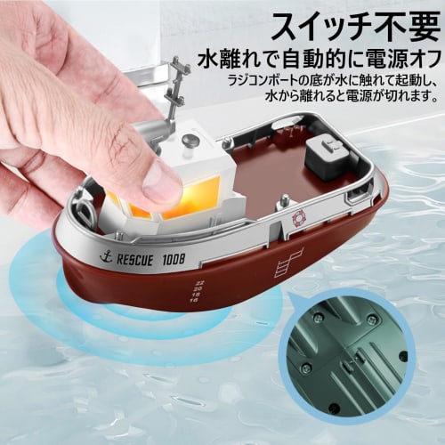 HUAJUN Remote Control Boat Toy, Small, Mini, with Light, Low Power Warning Alarm, Omnidirectional Movement, Streamlined Design, Water-Release Indicato