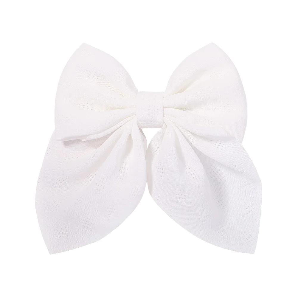 New Sweet Bow Hairpins Solid Color Bowknot Hair Clips For Girls Satin Butterfly Barrettes Duckbill Clip Kids Hair Accessories
