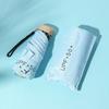 Mini Oil Painting 50% Pocket Capsule Umbrella Small Portable Sunscreen 50% Six Bones Sun Umbrella Flat Umbrella