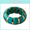 Acrylic Handmade Bracelets For Women With Geometric Design And Wide Elastic Band