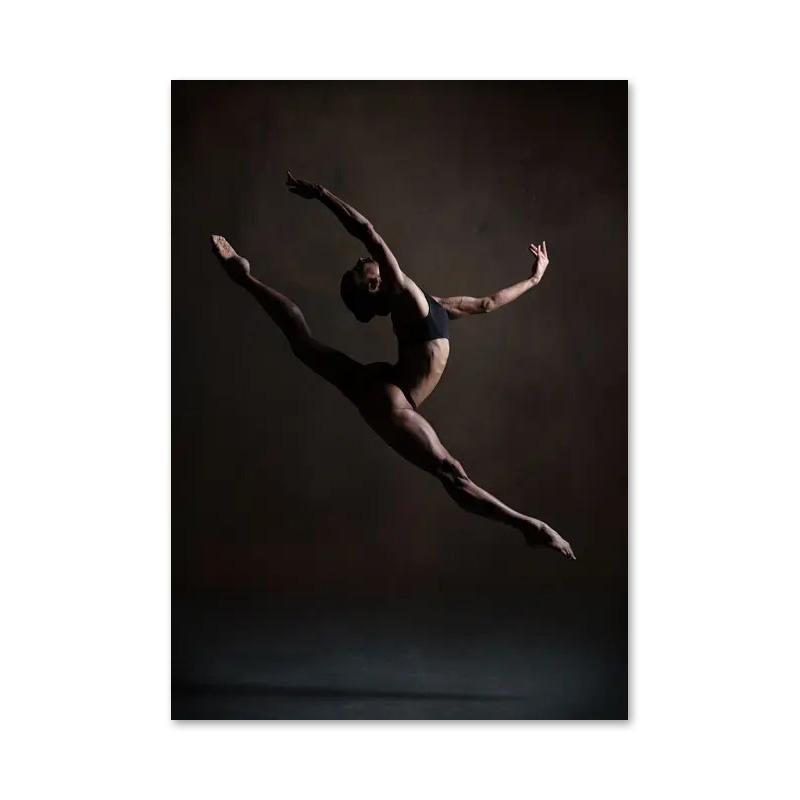 Zwart-Wit Balletdanser Canvas Schilderij Elegante Ballerina Houding Poster Print Wandkunst Afbeelding voor Woonkamer Huisdecoratie