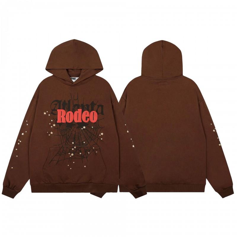 Felpa Sp5der FW23 Unisex Streetwear Pullover Felpa Con Stampa Ragnatela Vestibilità Larga Misto Cotone
