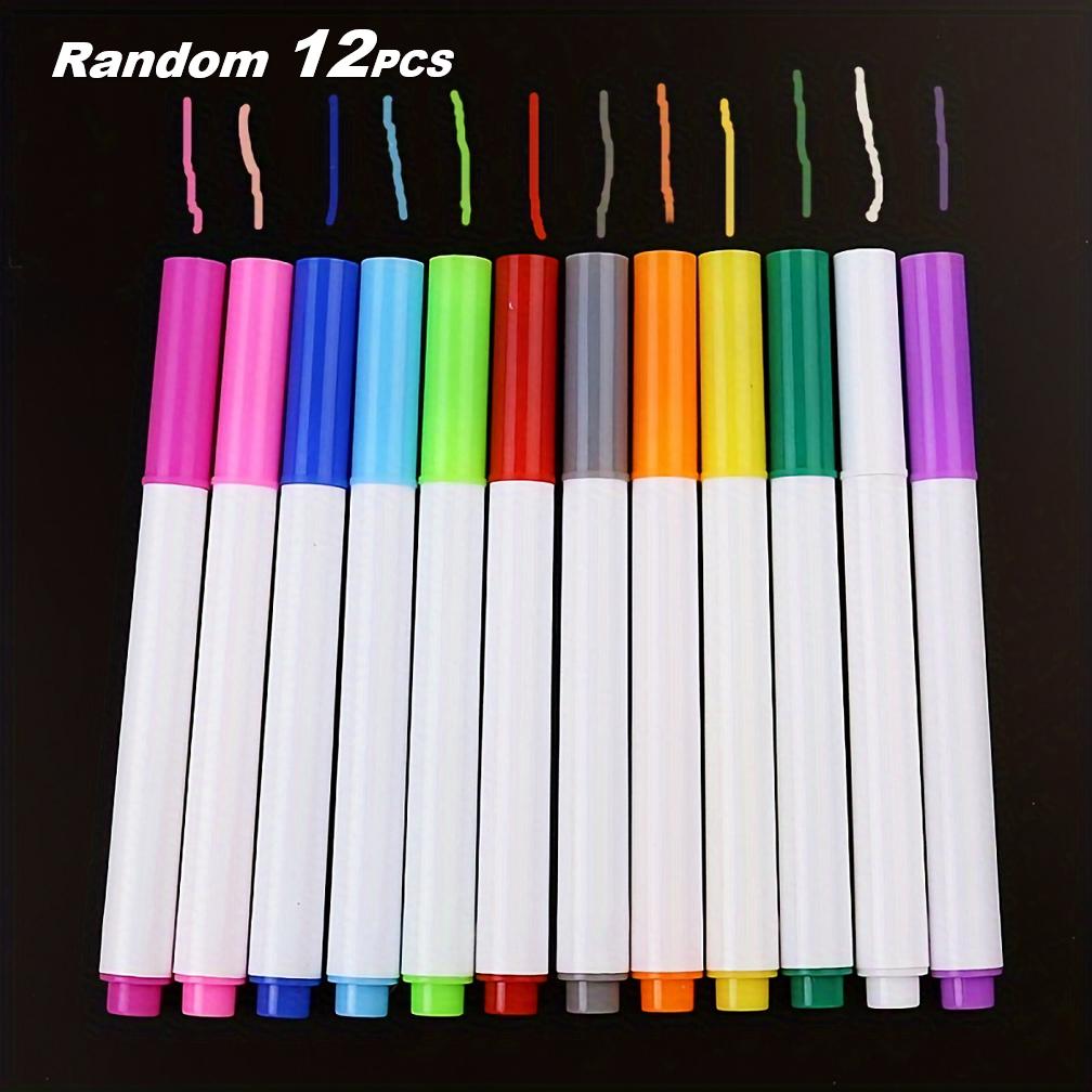 

12 Colors Board Marker Pens Set, Random Colors for Whiteboard Blackboard Decorative Writing Ideal for School Office Supplies