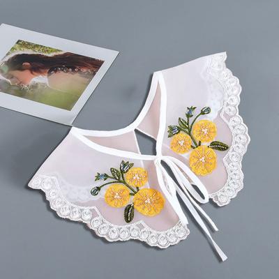 Mode 2023 Damen Mädchen Lolita Puppe Schal Falscher Kragen Stickerei Halskette Revers Bluse Schulterwickel Kurzes Capelet Falscher Kragen