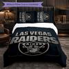 Set Biancheria da Letto 3 Pezzi in Microfibra con Motivo Las Vegas Raiders Decorazione Copripiumino per Camera da Letto Uso Domestico