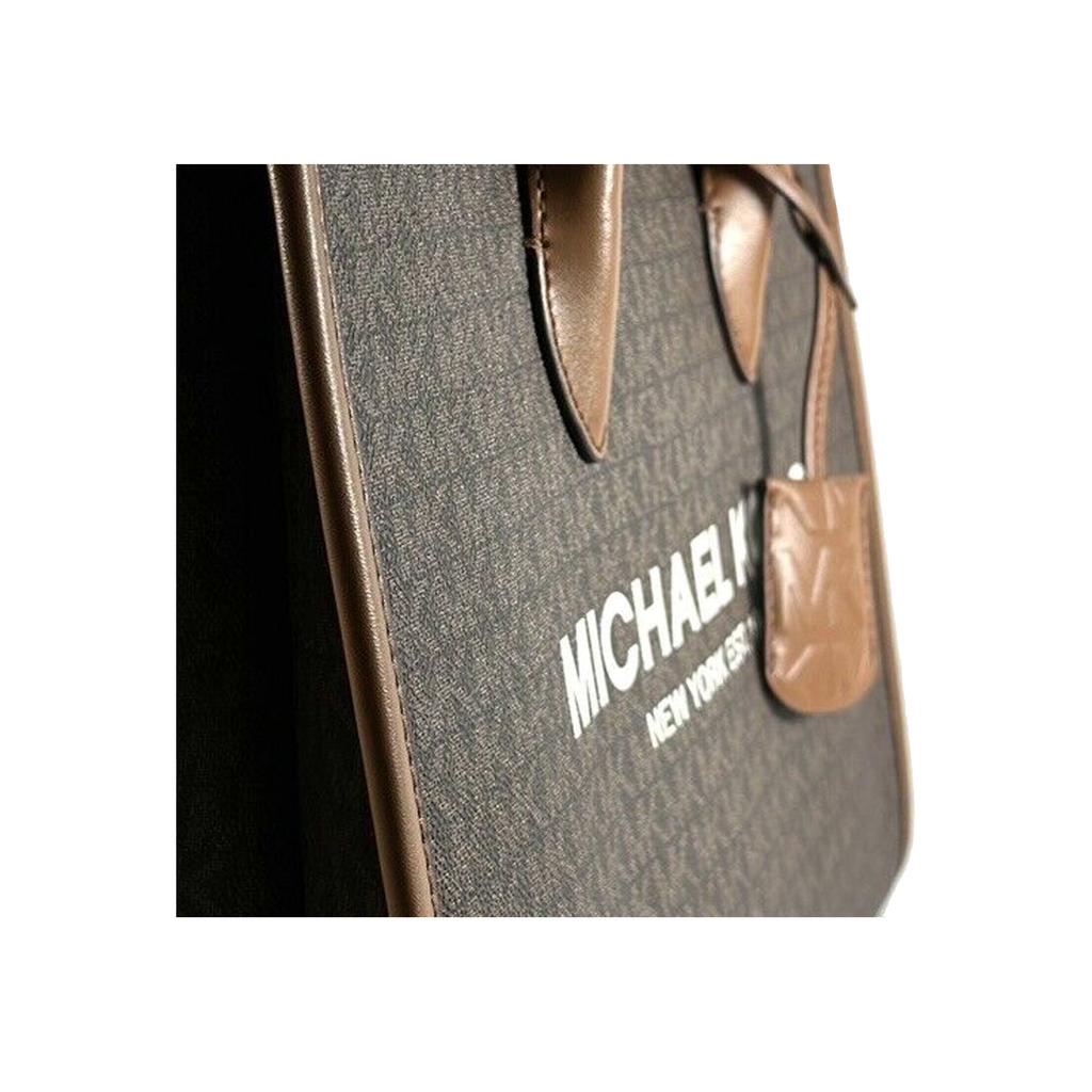 Michael Kors MK Mirella Monogram Print Detachable Shoulder Strap Tote Bag Women Tote Brown 35F2G7ZT3B-BROWN