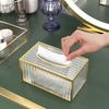1pc Glass Tissue Box Ornament Bedroom Desktop Tissue Box Living Room, Bathroom, Dining Room Desktop Paper Box Home Decor