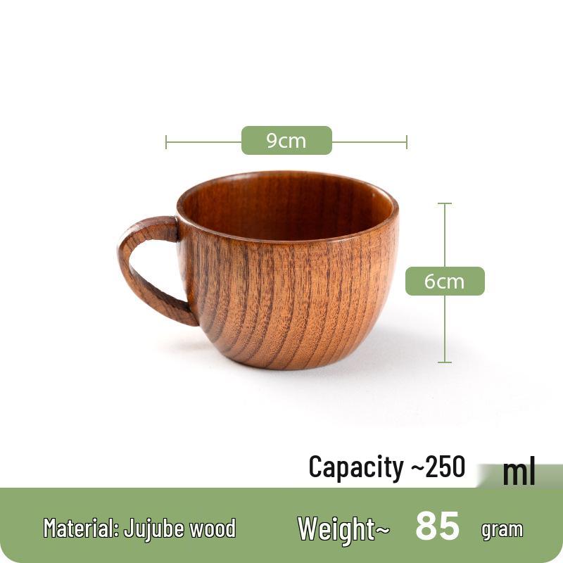 Taza de Cerveza y Taza de Café de Madera Japonesa con Asa - Resistente a Altas Temperaturas, Diseño Creativo
