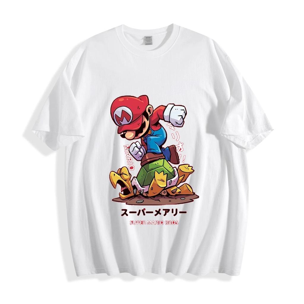 2026 Nuova Maglietta Unisex in Cotone con Grafica Divertente di Super Mario e Koopa TroopaCi Sono Taglie per Bambini Maglietta alla Moda Unisex Estiva