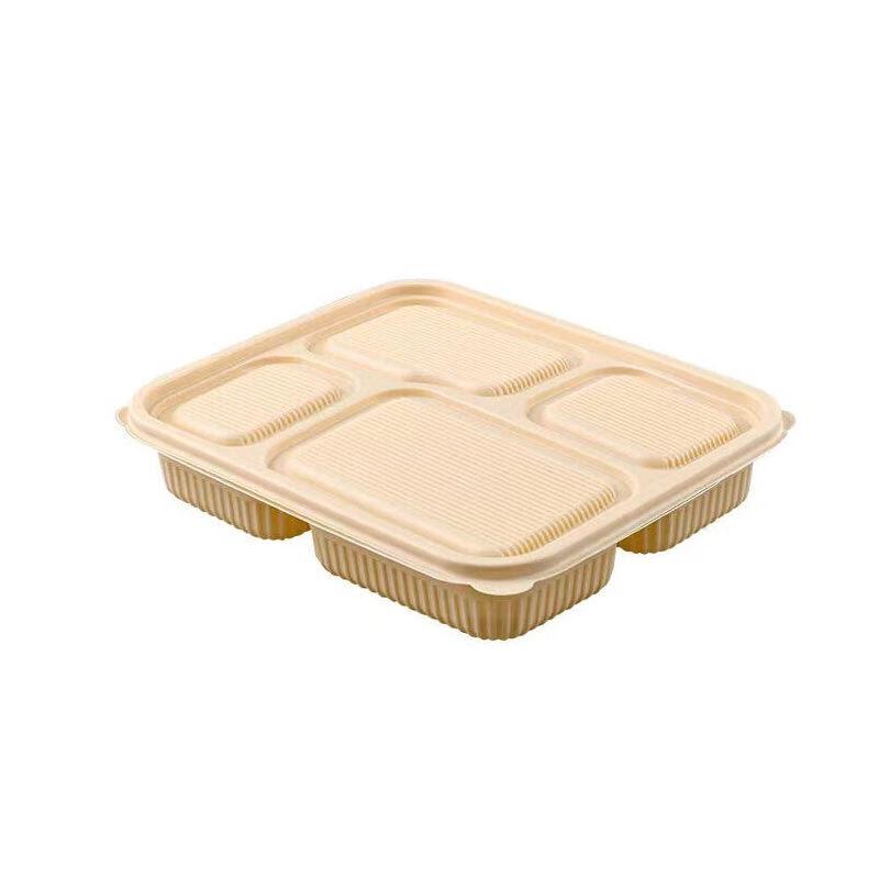 Eco-Friendly 4-Compartment Disposable Meal Boxes