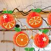 12pcs Festival Orange Honeycomb Ball Pendant Fruit Wall Hanging Ornament  Hawaii Party Birthday