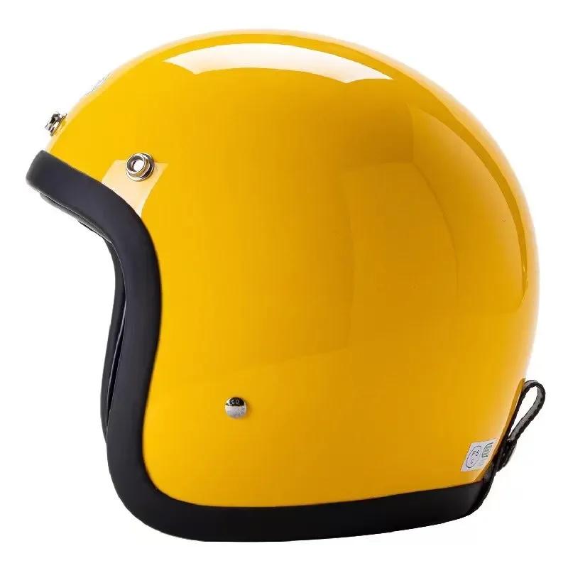 Retro Motorcycle Helmet Open Face ECE DOT Approved Moped 3/4 Vintage Low Profile Japanese Style Half Helmet Men Women Casco Moto