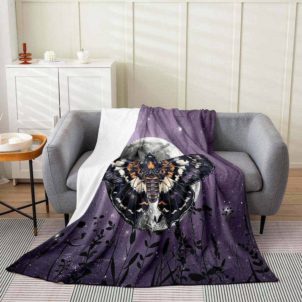 Cute Cartoon Dragon Fleece Throw Blanket Polka Dot Mushroom Twin Size Plush Jungle Butterfly Fantasy Western Dragon Bed Sofa Cov