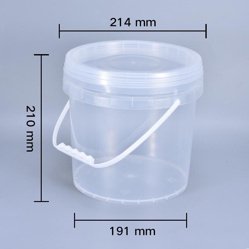 Empty 5L Plastic Bucket with Handle and Lid Leakproof Round storage container Food Grade Polypropylene pail 2PCS