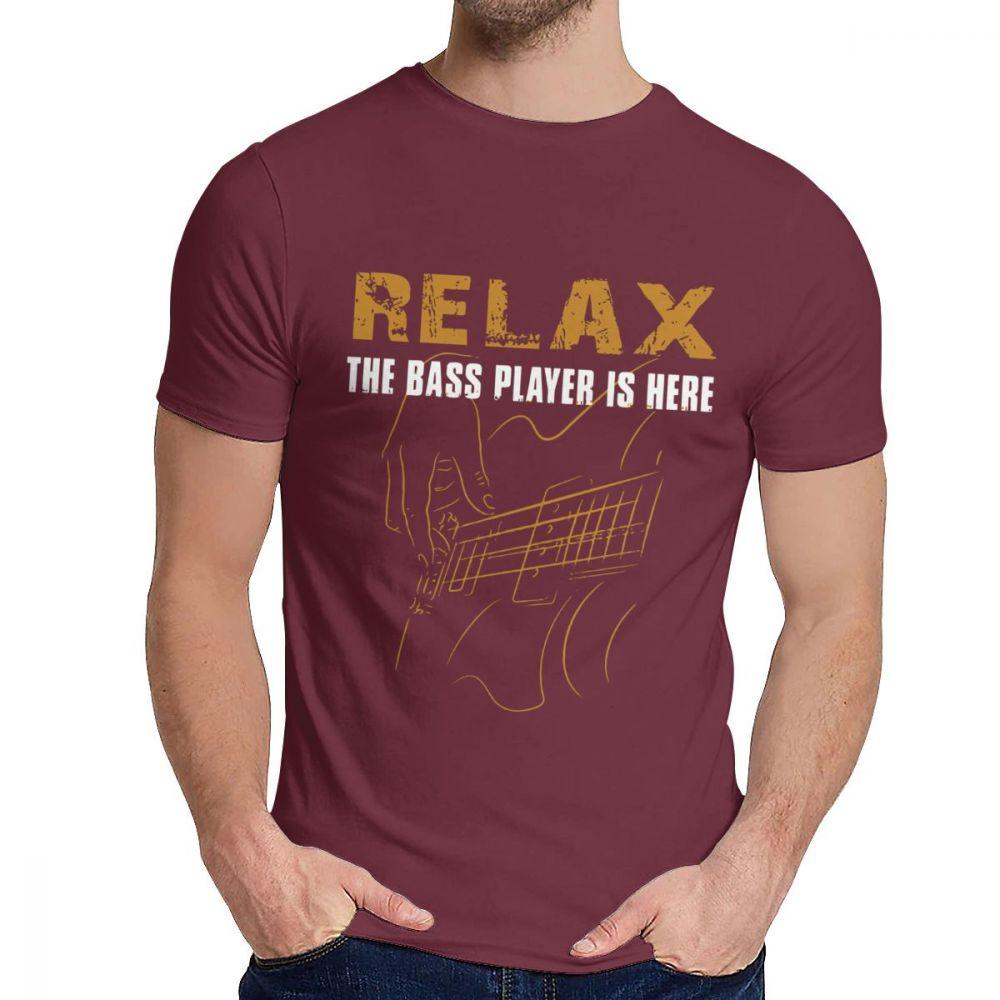 Unisex T Shirt The Bass Player Is Here Electric Guitars Music Tops 100 Cotton Fashion