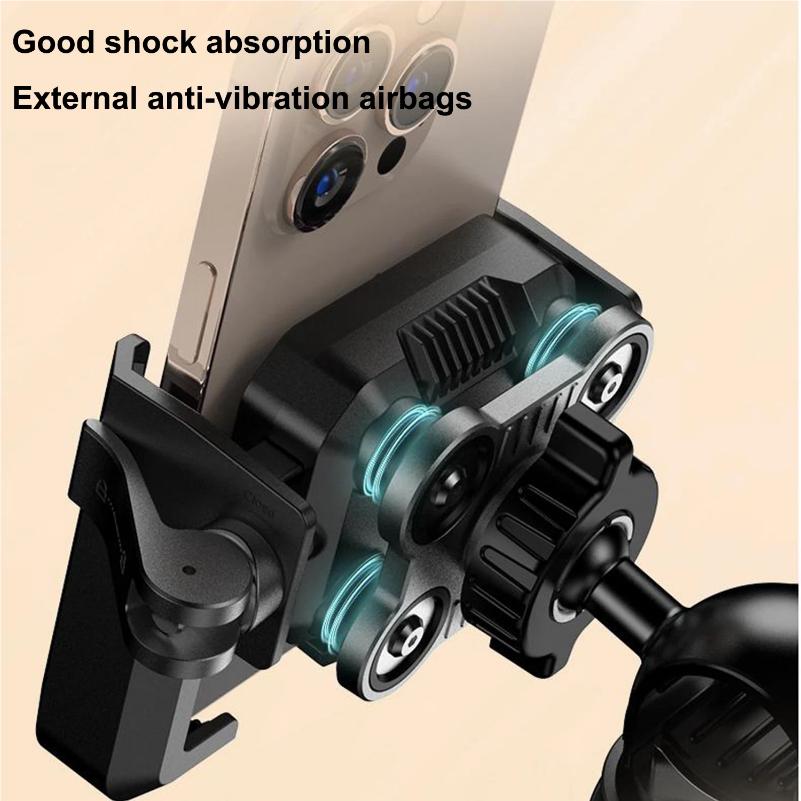 Universal Motorcycle Bike Phone Holder with Vibration Dampener, Adjustable Handlebar Mount for iPhone Samsung Smartphones