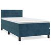 Box Spring Bed with Mattress Dark Blue 80x200 cm Velvet