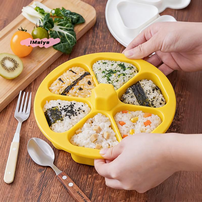 M-6 In 1 Onigiri Mold Triangle Sushi Mold Bento Box Sushi Making Kit Sushi Mold Sushi Press Maker Rice Ball Mold Cooking Tools