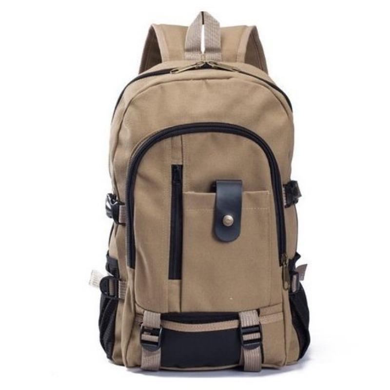 

Men s Large Capacity Durable Casual Canvas Backpack Student School Bag for Junior & Senior High легкие хаки