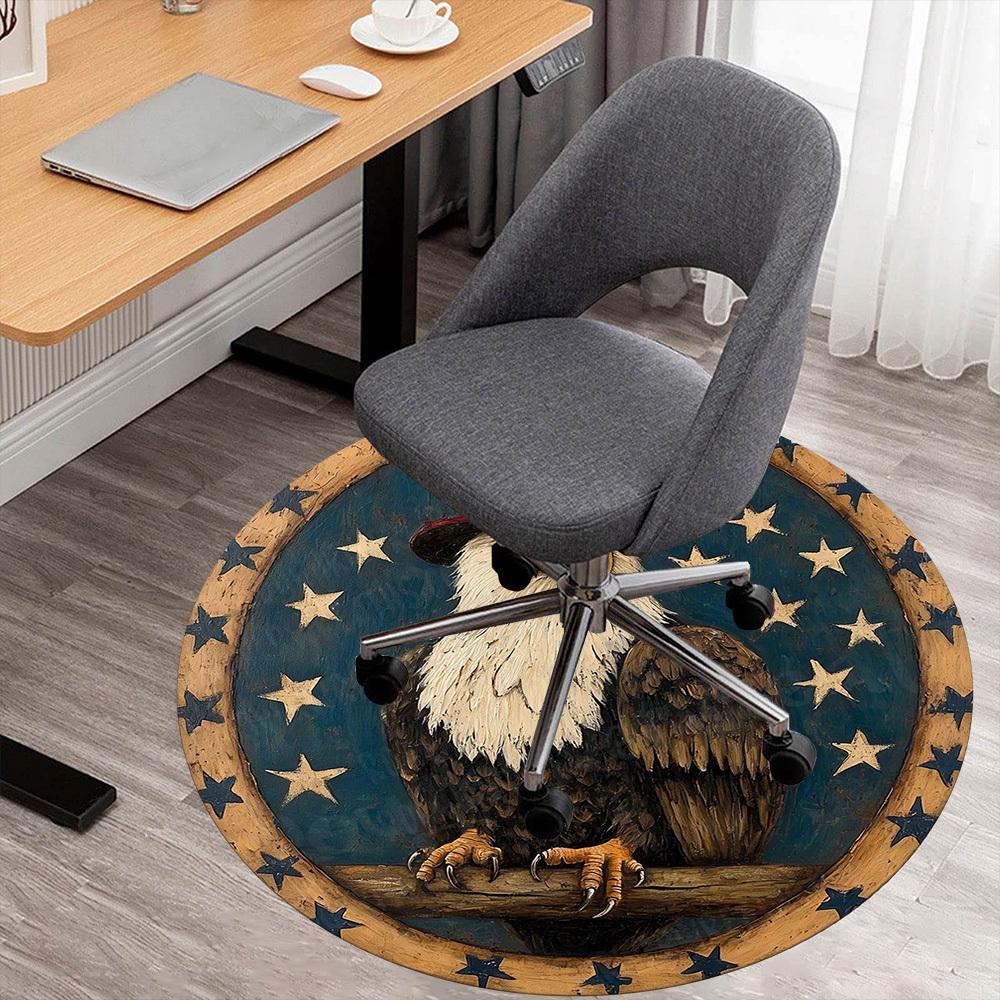 1PC American Eagle Flag Office Round Area Rug, Under Office Chairs Bedroom Living Room Home Decor,Carpet for Office, -1110234