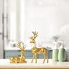 Resin Geometric Elk Sculpture Sitting Standing Deer Statues Christmas Reindeer Home Decor For Living Room TV Cabine
