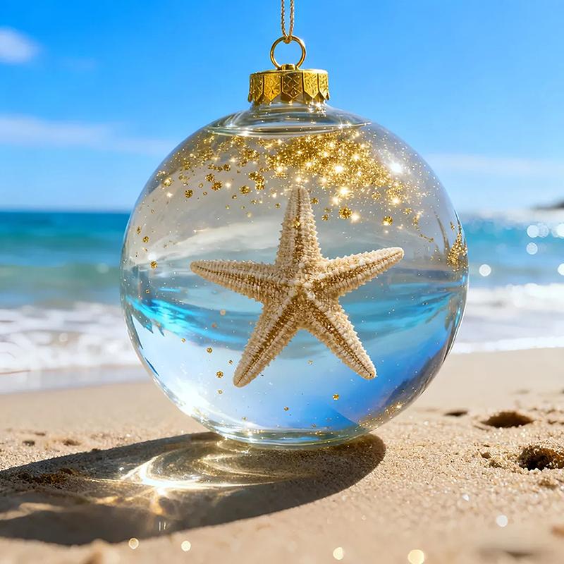 8Cm Transparent Acrylic Ball Cardinal/Hummingbird Pattern Creative Tree Decoration Hanging Pendant For Home