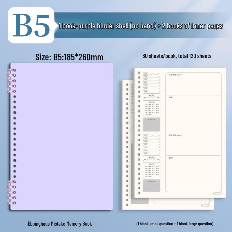 B5 Spiral Bound Loose-leaf Notebook with Colorful Retro Cover for Study and Office Use