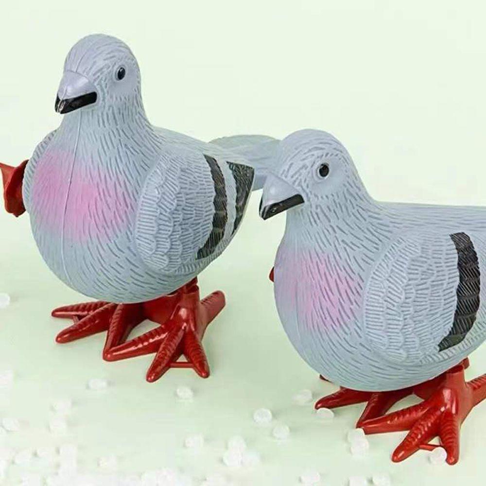 Pull Back Pigeon Animal Model Artificial Feather Figurine Pigeon Clockwork Toys Wind Up Toys
