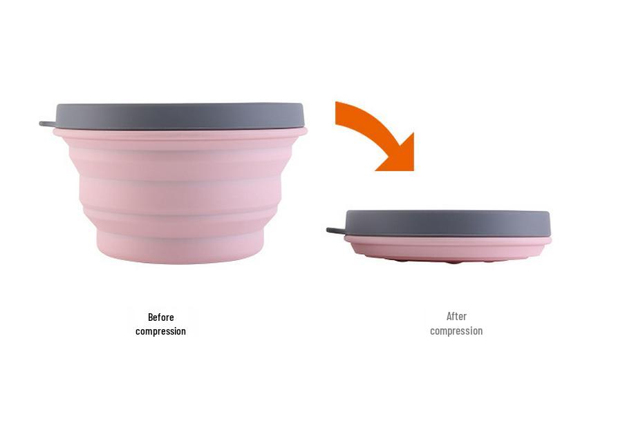 Portable Silicone Folding Bowl with Lid - Heat Resistant, Telescopic Noodle & Picnic Travel Ware