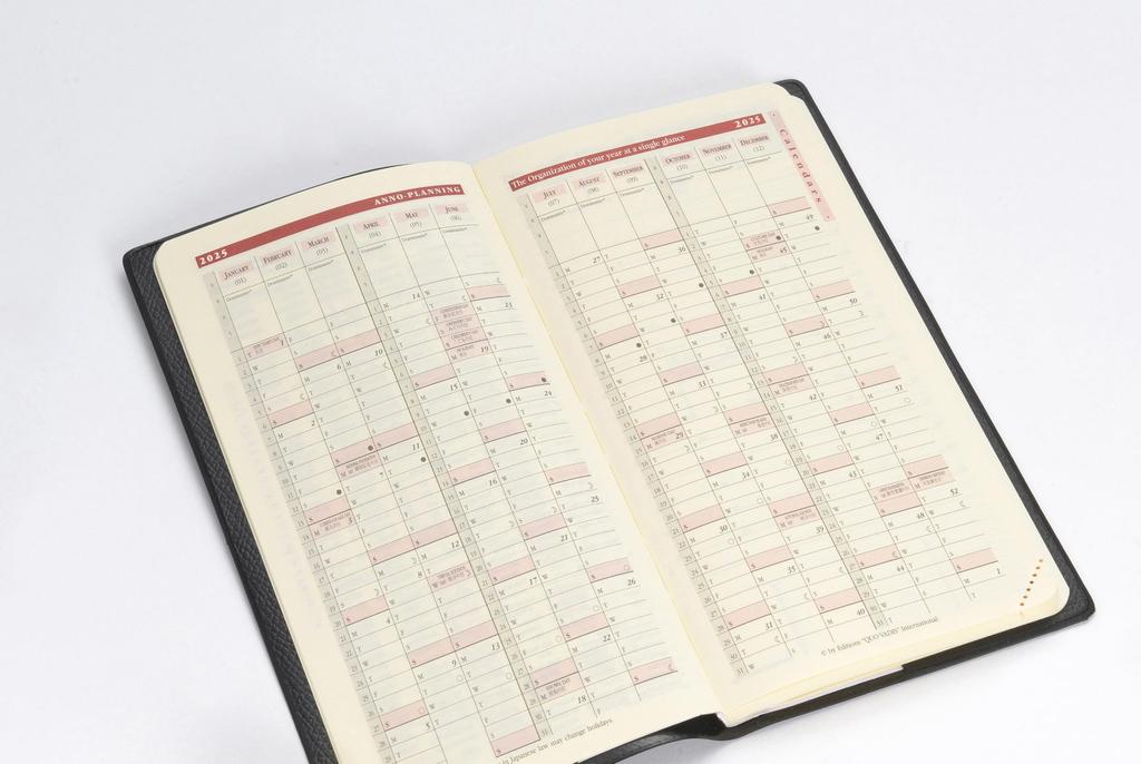 Quo Vadis 2026 Edition Italnote/Ampara Planner Diary (Weekly Left, Starting December 2025, Slim Size 17 x 8.8cm, French Edition) Red (qv28401rd)