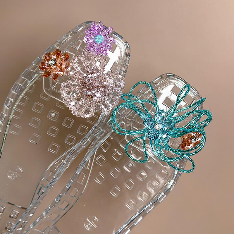 Handcrafted Beaded Jelly Shoes Shoes Buckles Sandals Accessory Diy Decorative Shoe Flower Slippers Jewelry Accessories