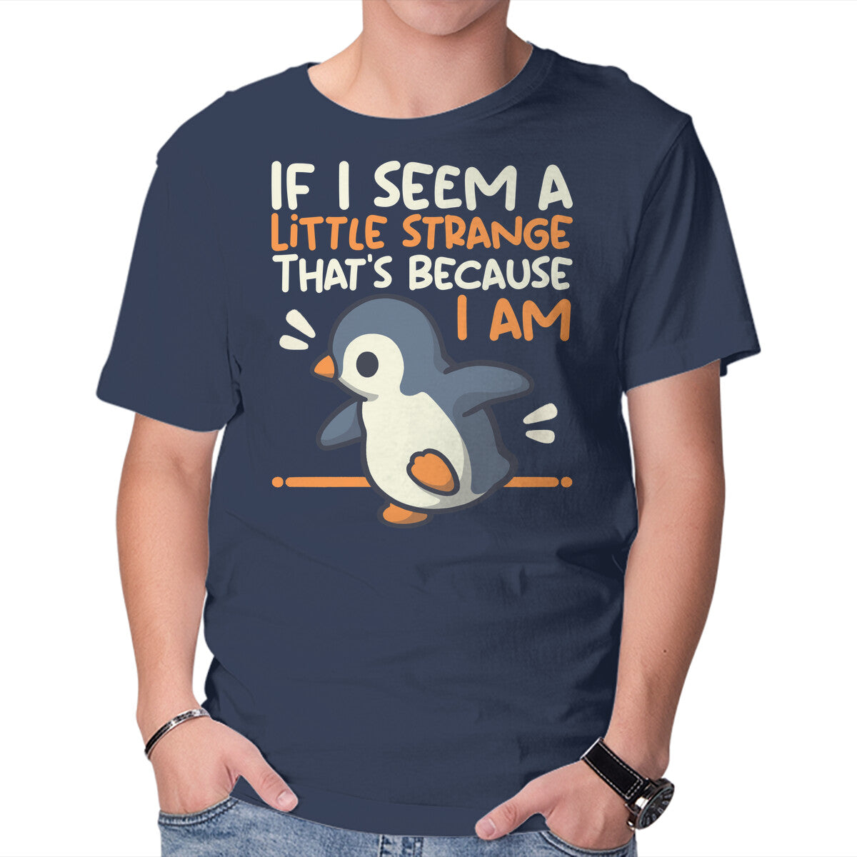Unisex Crew Neck T-Shirt Little Strange Penguin Graphic Short Sleeve Casual Tee XL