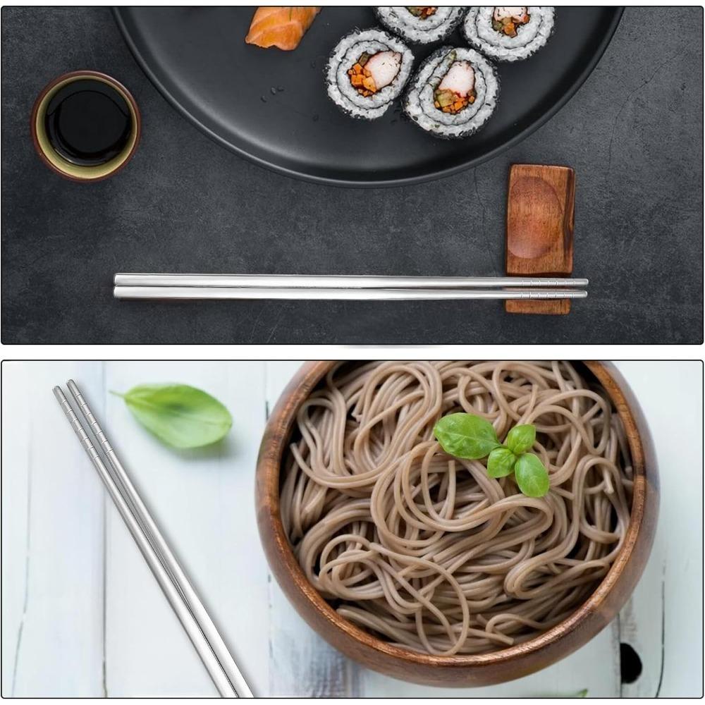 Lightweight Chopsticks Stainless Steel Chopsticks Reusable Easy To Use Nonslip Dishwasher Safe for Home Kitchen Hotel Restaurant