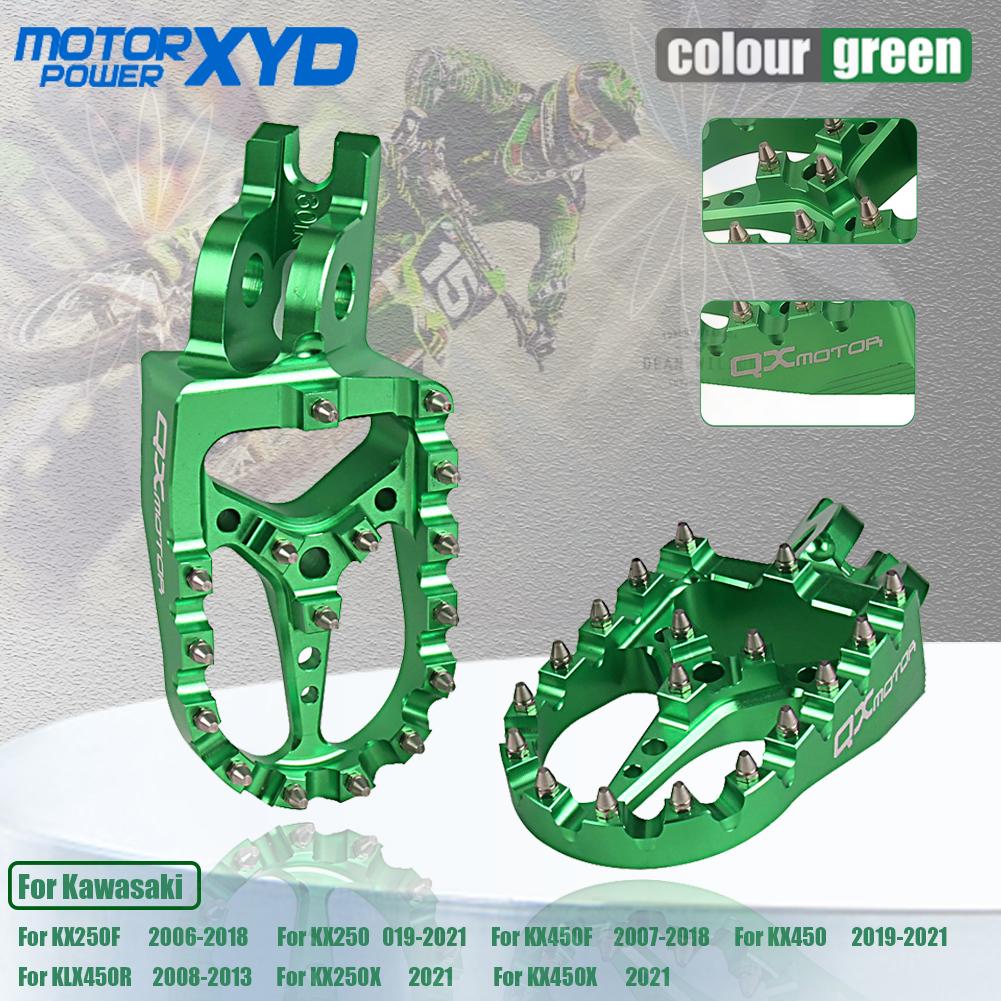 Motorcycle CNC Footrest Footpeg Foot Pegs For Kawasaki KX250F KX250 KX450F KX450 KX 250 250F 450 450F 250X 450X KLX450R KLX 450R