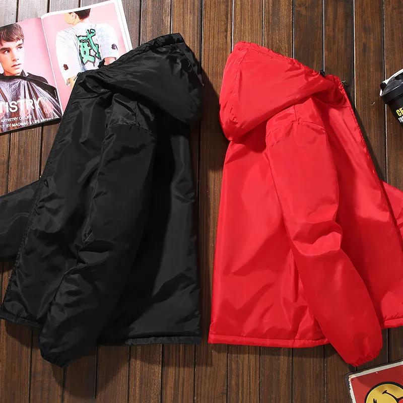 Herren Kapuzenjacke Winter Warmer Mantel Normale Schlanke Parka Einfarbige Baumwollgepolsterte Jacken für Herren Winddichte und Wasserdichte Kleidung