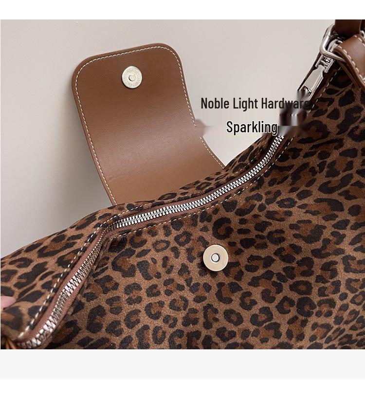 Leopard Print Large Capacity Crossbody & Shoulder Bag for Women - 2025 Leather Suede Tote