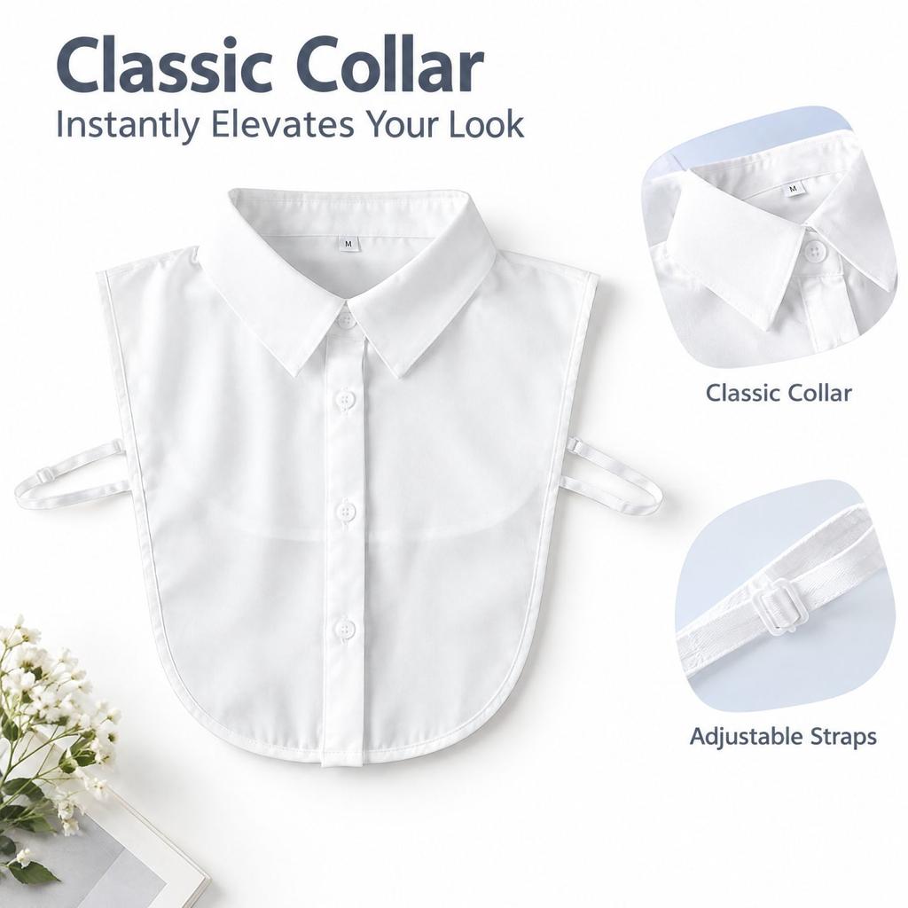 Women's Detachable Collar for Sweaters and Shirts, Versatile Fall Winter Stand Collar Accessory