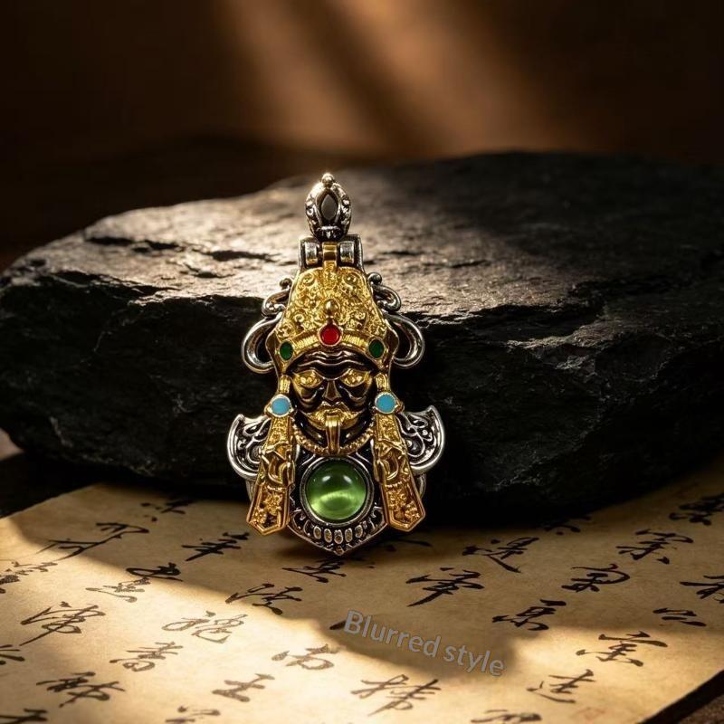 Collana Pendente Stile Cinese Vintage Benedizione Protettore Dharma Pendente Zhakiram Per Uomini Gioielli Fortuna Ricchezza Fascino Collana