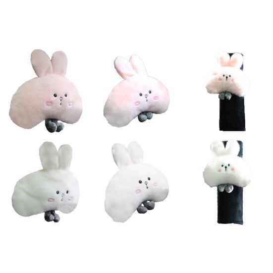 Headrest Pillow Detachable Comfortable Rabbit Shape Car Neck Waist Shoulder Protective